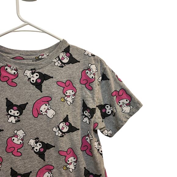 Sanrio Kuromi My Melody Short Sleeve Casual Cropped Top T-Shirt Gray Small - Picture 4 of 6